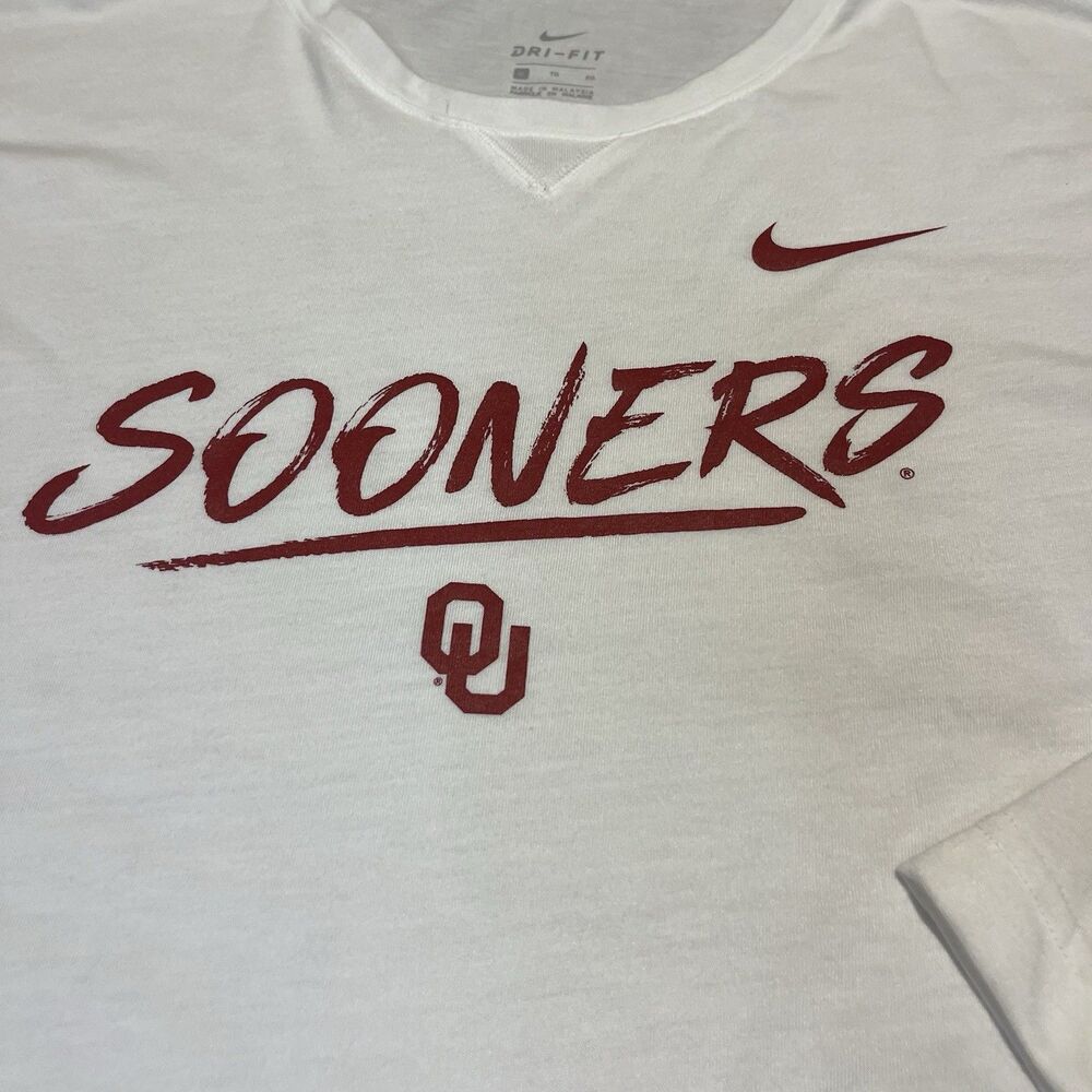 Nike OU Dri-Fit Shirt Women’s XL White Oklahoma Sooners Long Sleeve Tee - Picture 3 of 7